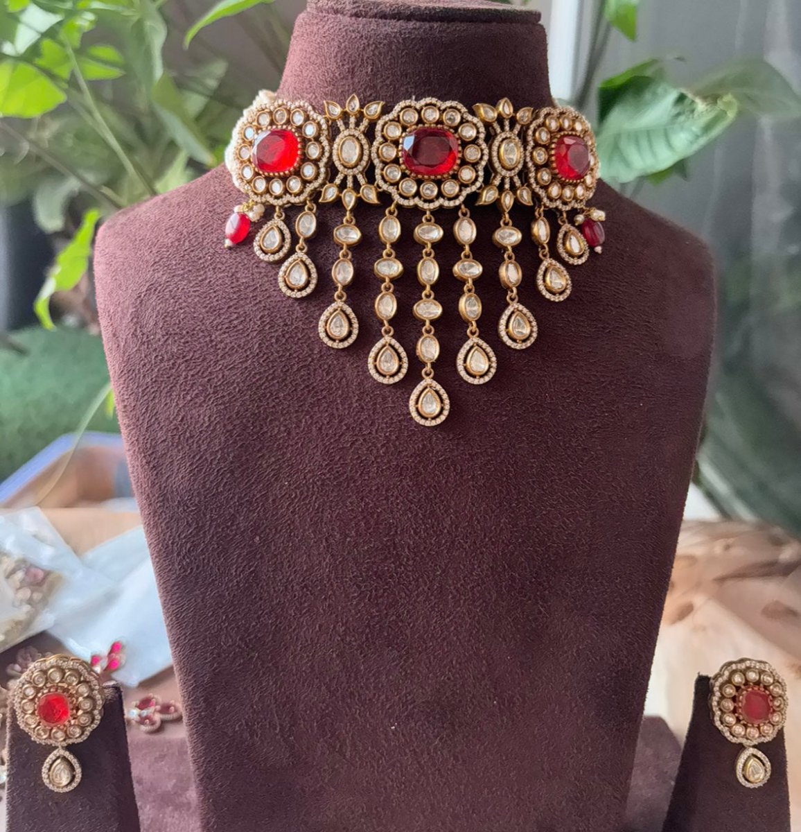 Beautiful Green Kundan Choker Set - MR Jewels