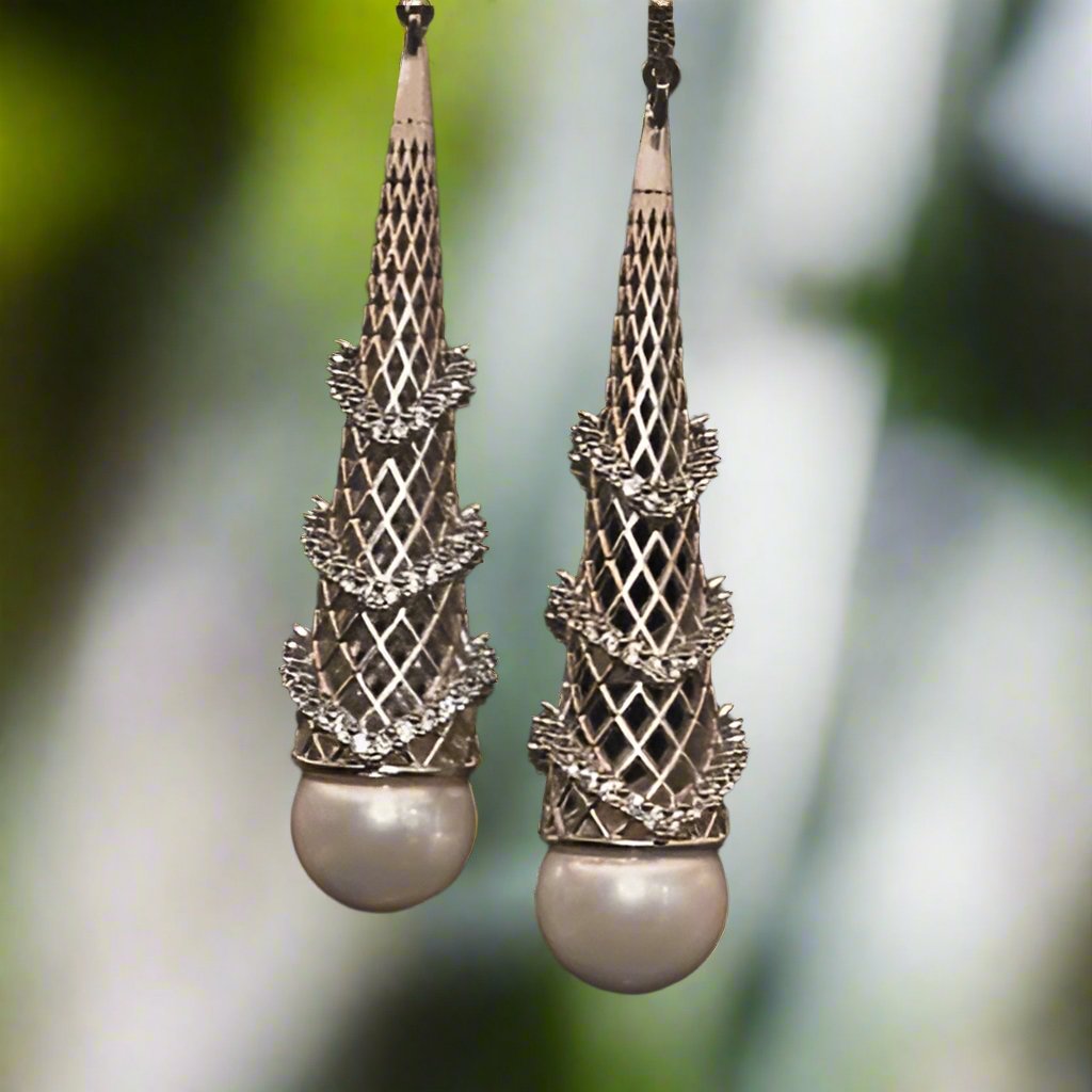 Beautiful hanging Pearl Earrings - MR Jewels