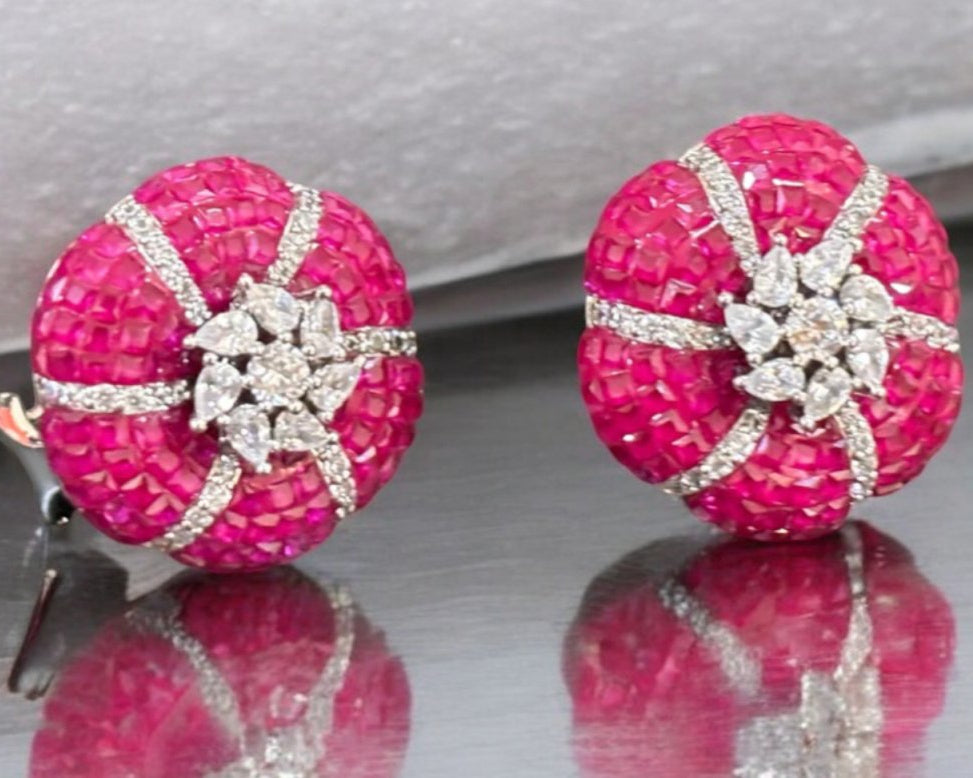 Blossom Ruby flower earrings - MR Jewels