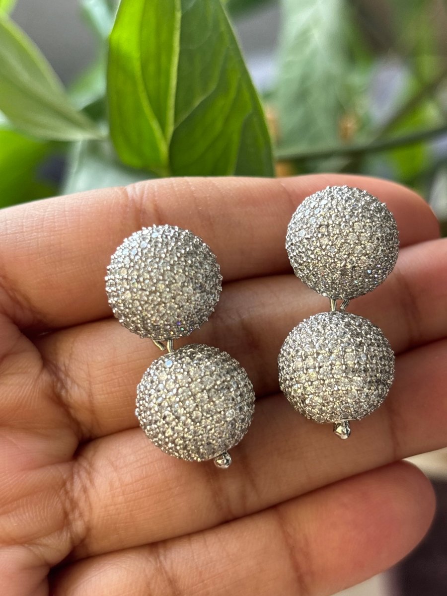 Cocktail Studs - Rhodium plated - MR Jewels