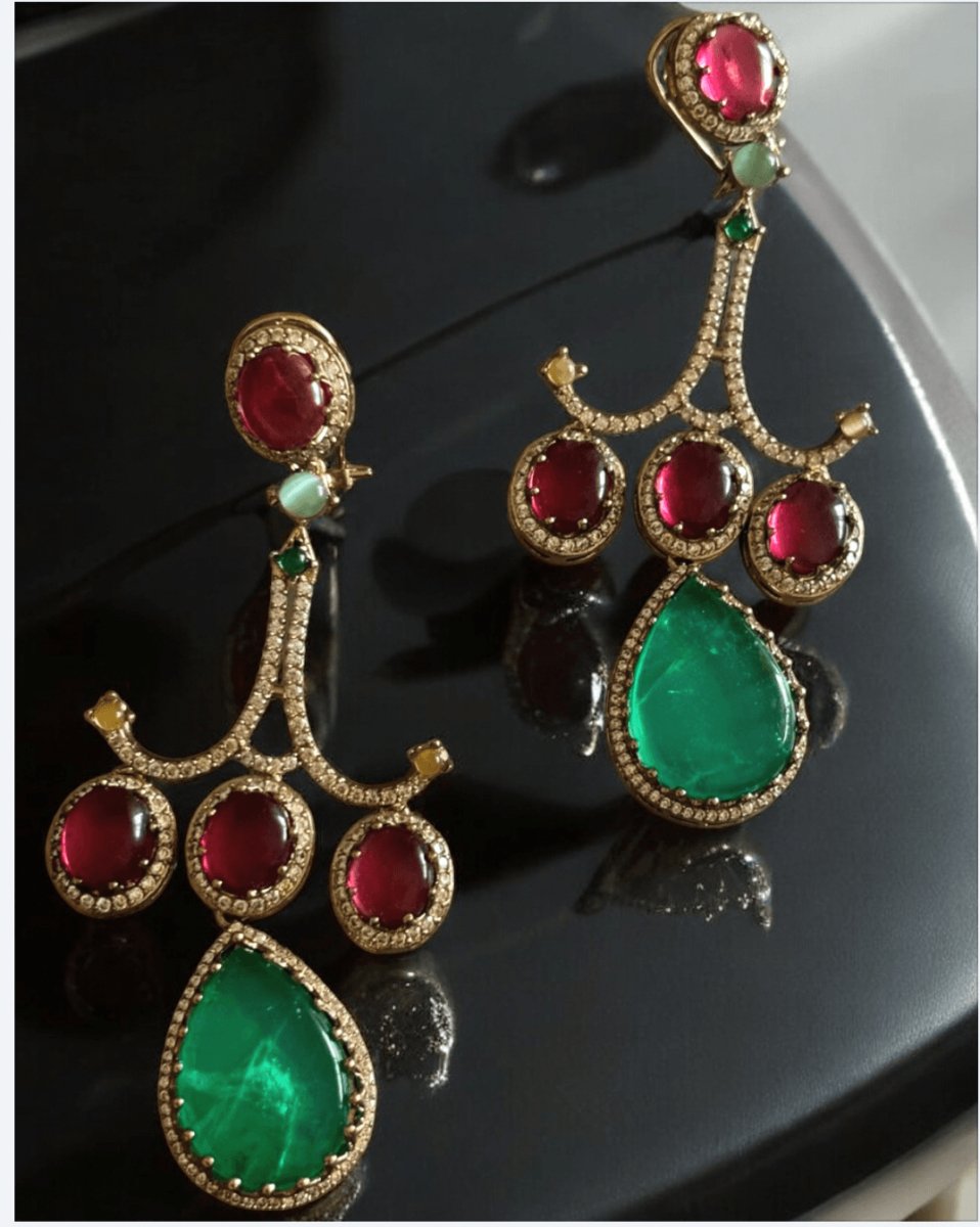 Designer Doublet Stone earrings - MR Jewels