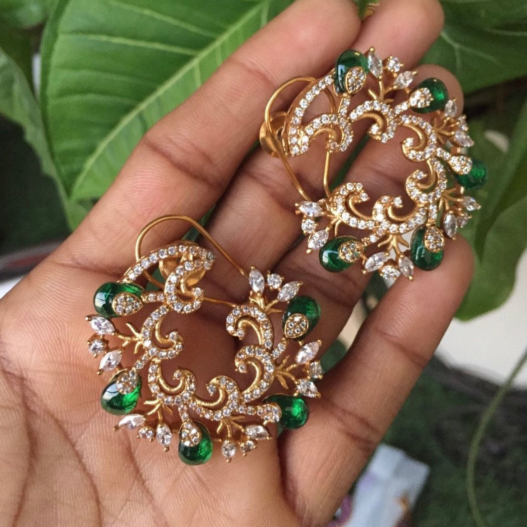 Designer Hoop Earrings Studs - Micron Gold plated - MR Jewels