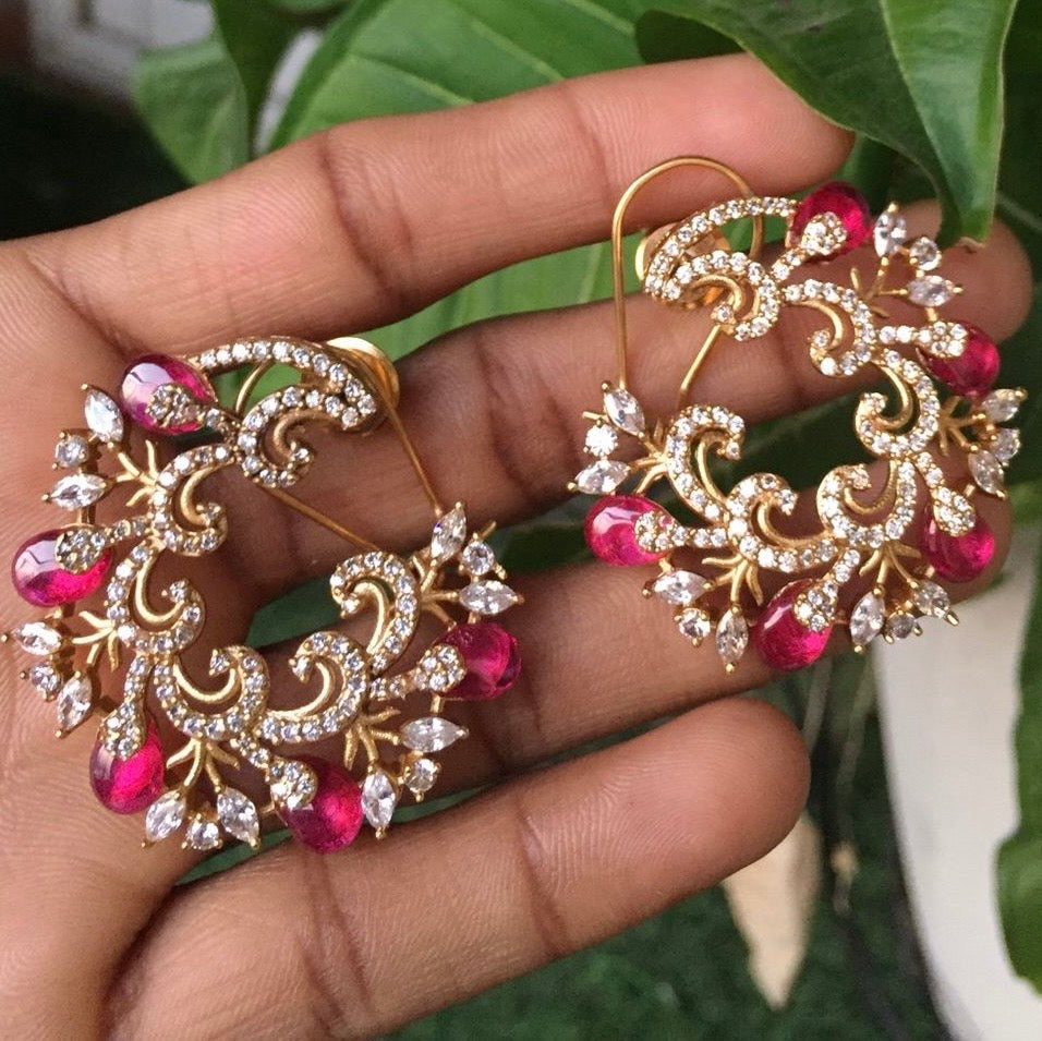 Designer Hoop Earrings Studs - Micron Gold plated - MR Jewels