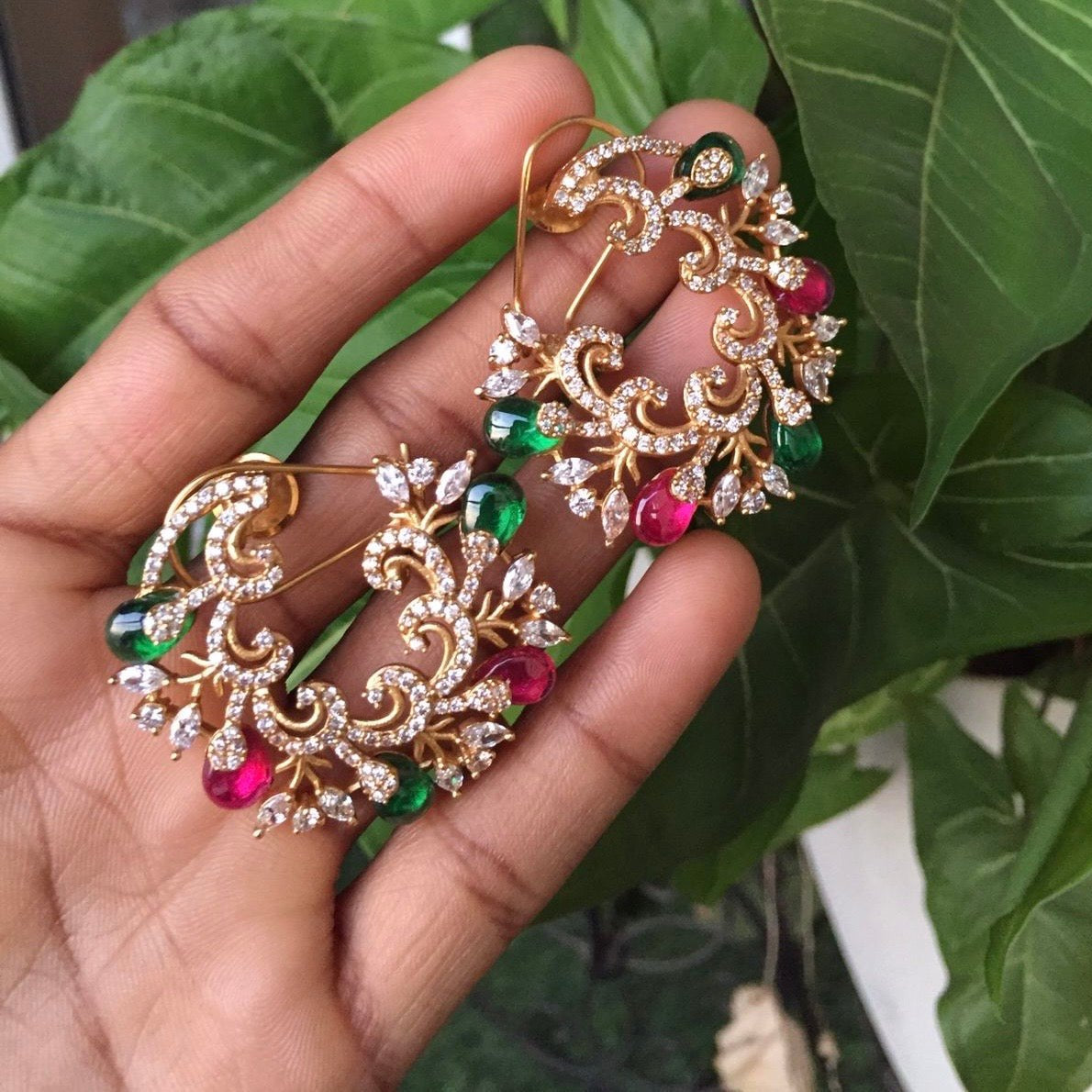 Designer Hoop Earrings Studs - Micron Gold plated - MR Jewels