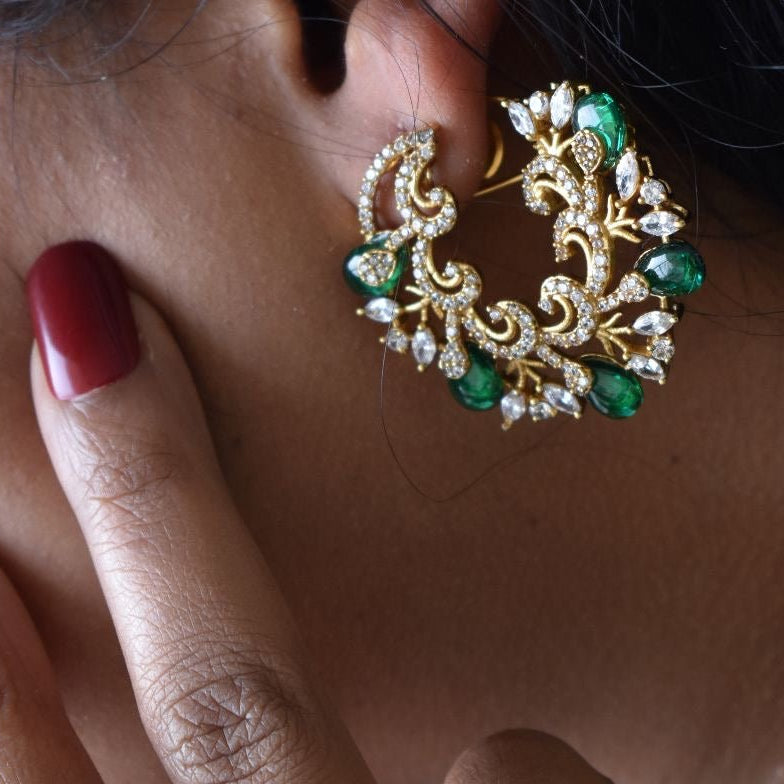 Designer Hoop Earrings Studs - Micron Gold plated - MR Jewels