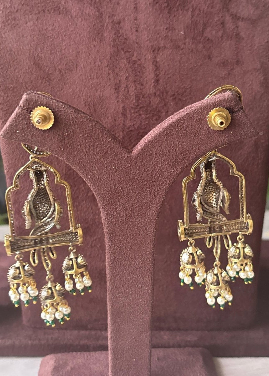 Designer Parrot Trending Jhumki long Earring - MR Jewels