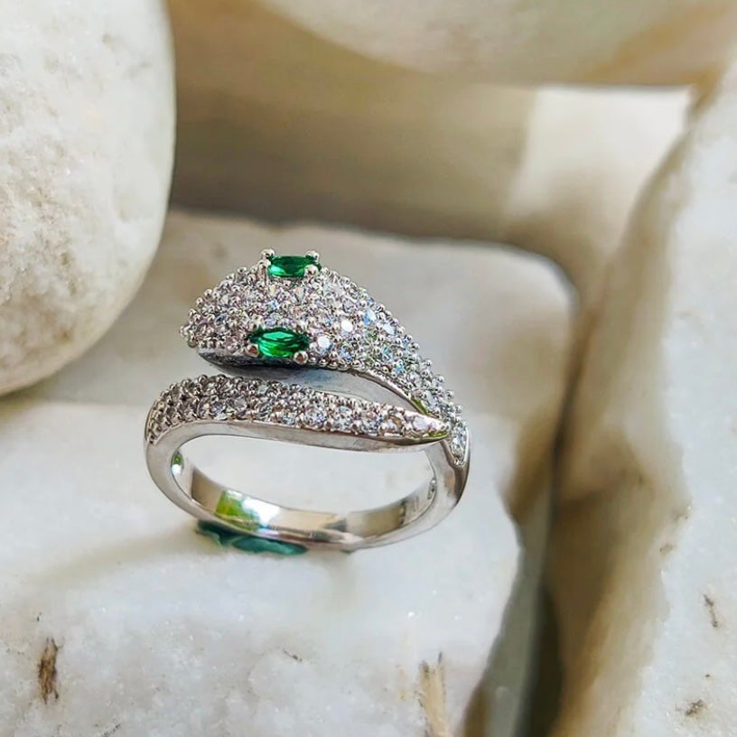Designer Serpetine Ring - Rhodium Plated - MR Jewels
