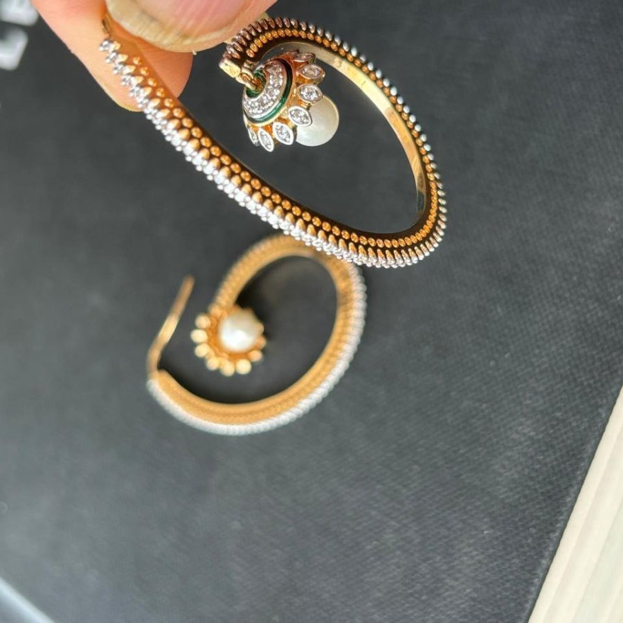 Elegant Pearl Drop Hoop Earrings - MR Jewels