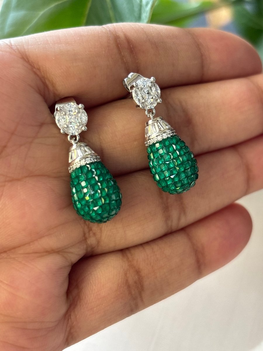 Emerald and Ruby drop earrings - MR Jewels