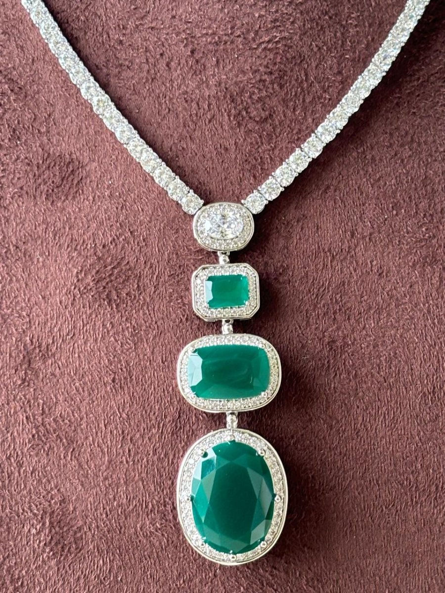 Emerald Pendant Set - Finest Quality - MR Jewels