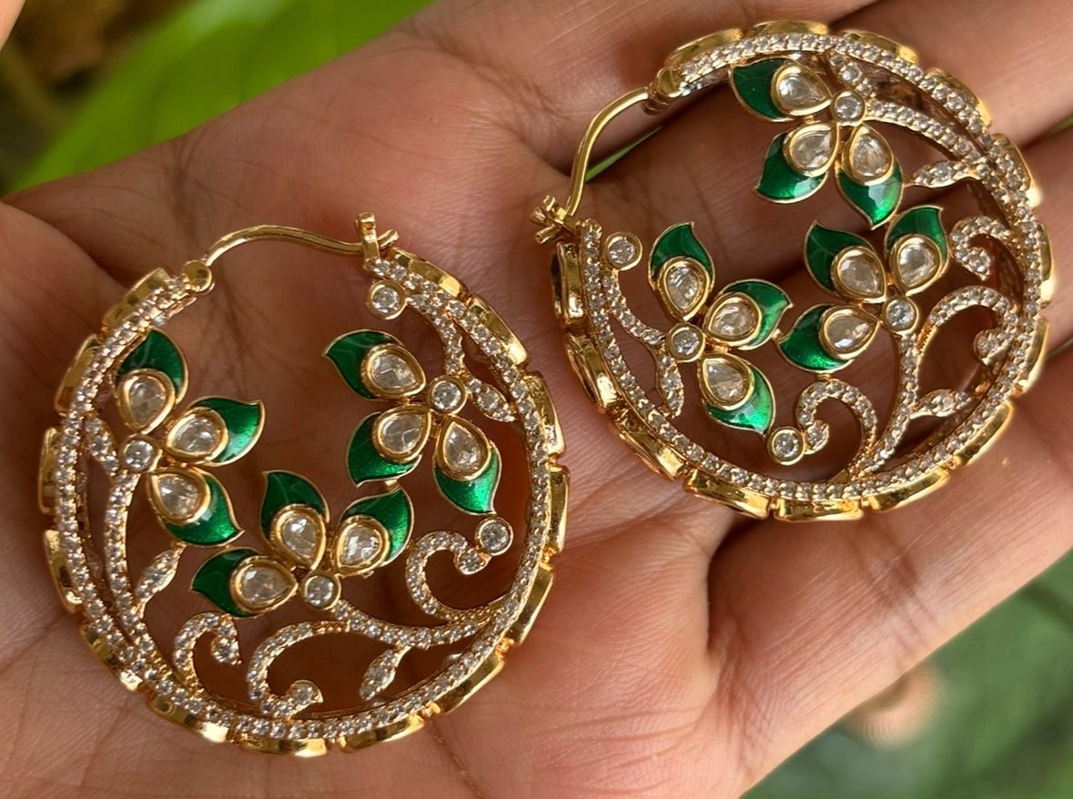 Enchanted Bloom Golden baali Earrings - MR Jewels