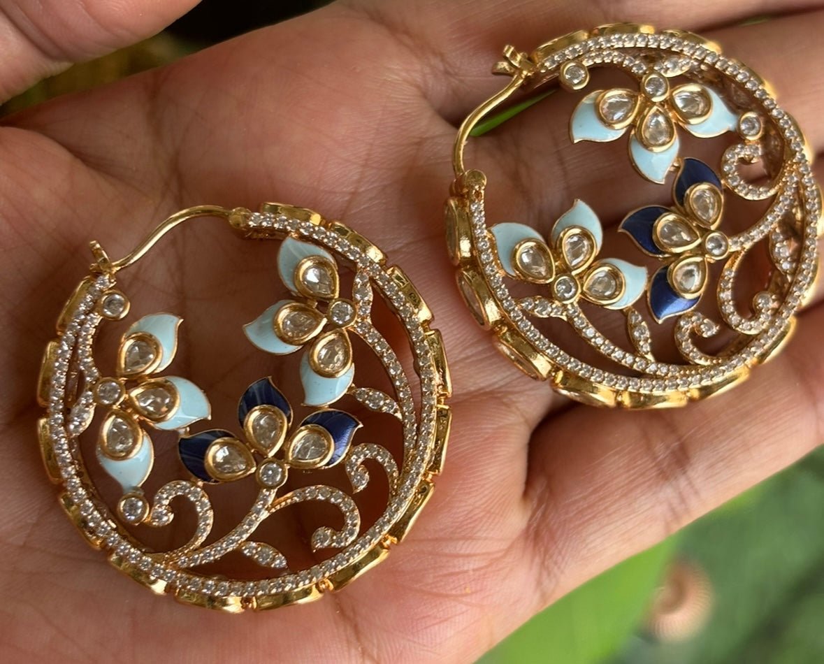 Enchanted Bloom Golden baali Earrings - MR Jewels