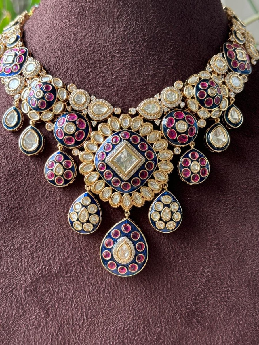 Exclusive Meenakari Designer Necklace Set with Lovely Earrings - MR Jewels