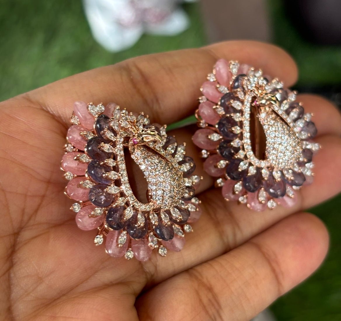 Exclusive Peacock Diamond Studs - MR Jewels