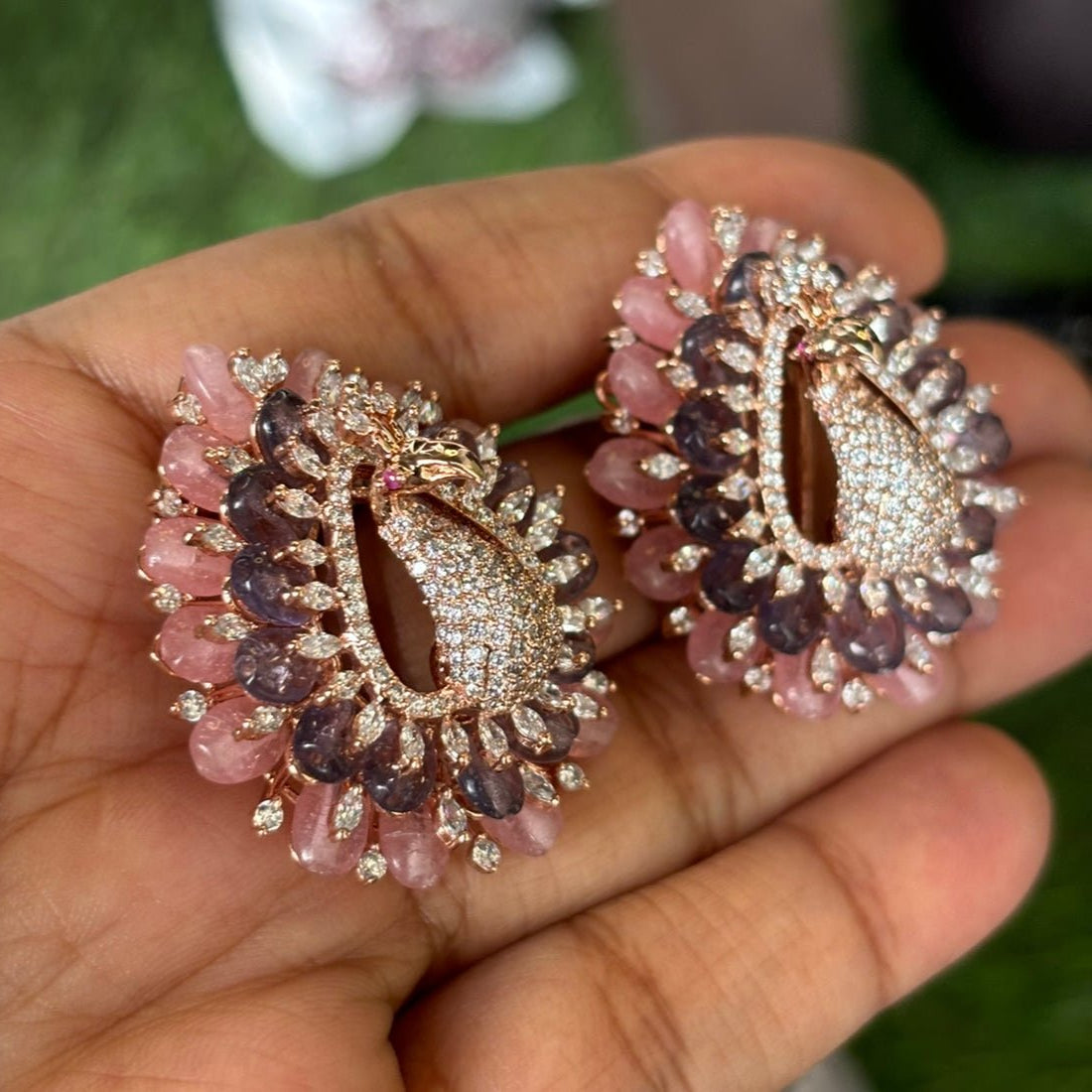 Exclusive Peacock Diamond Studs - MR Jewels