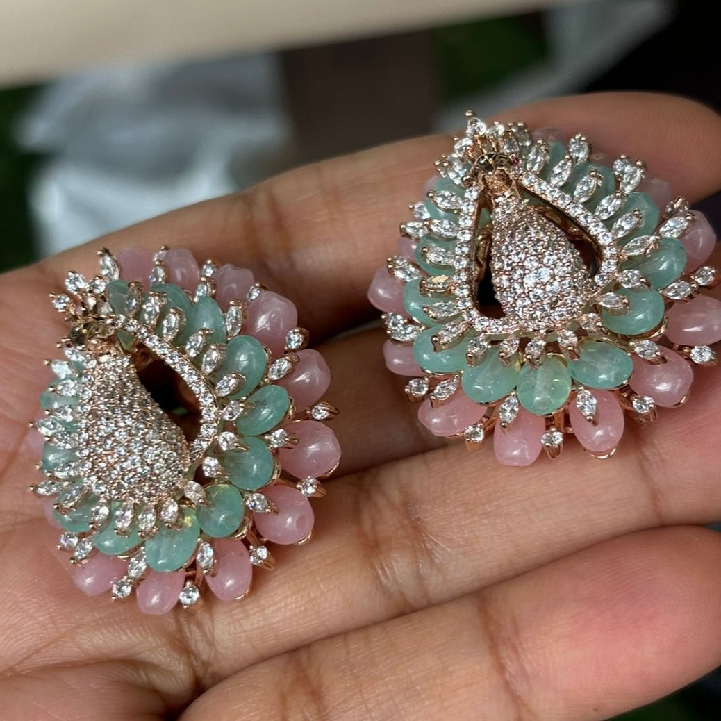 Exclusive Peacock Diamond Studs - MR Jewels