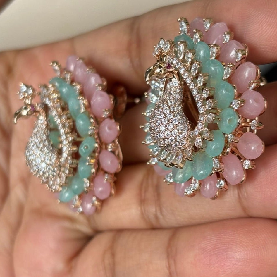 Exclusive Peacock Diamond Studs - MR Jewels