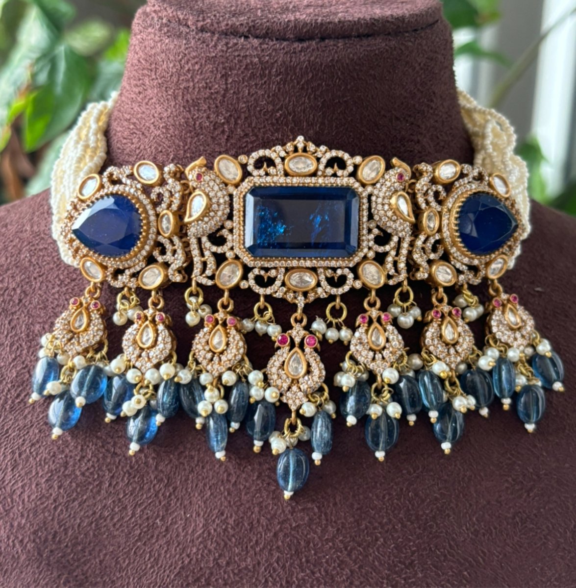 Exclusive Peacock Kundan choker set - MR Jewels