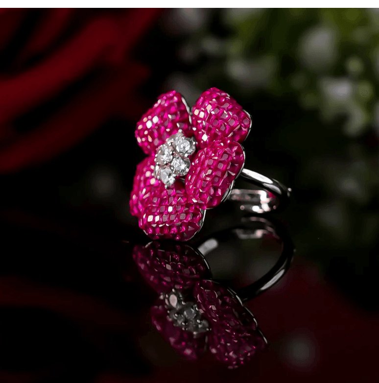 Exquisite Red Ruby Stone Ring: A Timeless Statement Piece - Free Size - MR Jewels