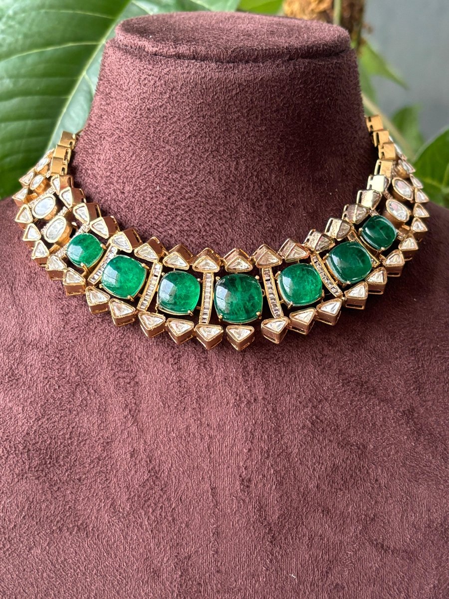 Green Emerald Choker Necklace - MR Jewels