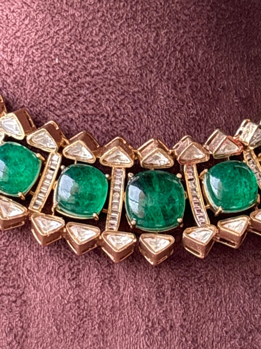 Green Emerald Choker Necklace - MR Jewels