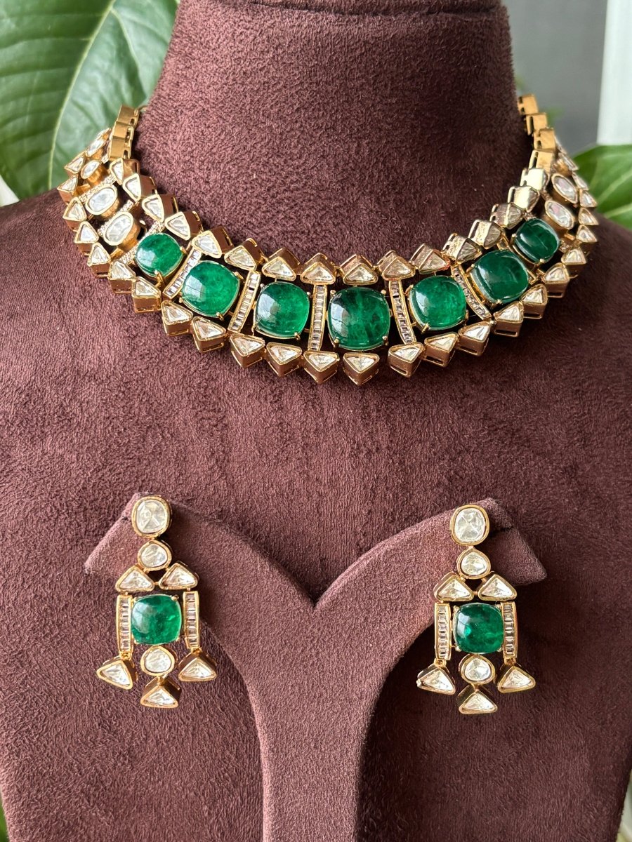 Green Emerald Choker Necklace - MR Jewels