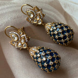 Indian Polki Droplet earrings Gold finish - MR Jewels
