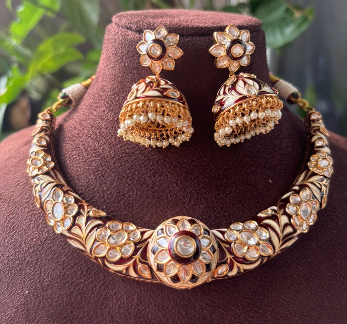 Kajol Inspired Meenakari hasli with matching jhumki - MR Jewels