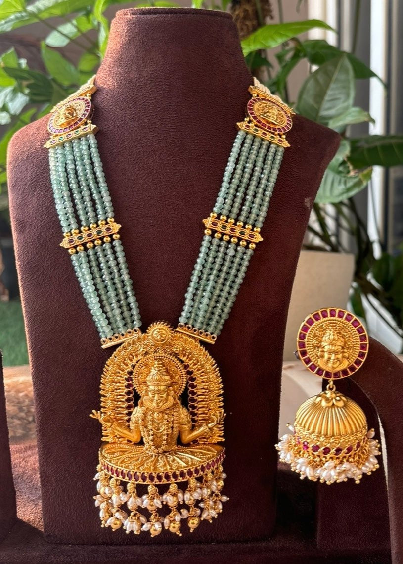 Kathakali inspired Designer Antique Gold Finish Necklace Set for Women - MR Jewels
