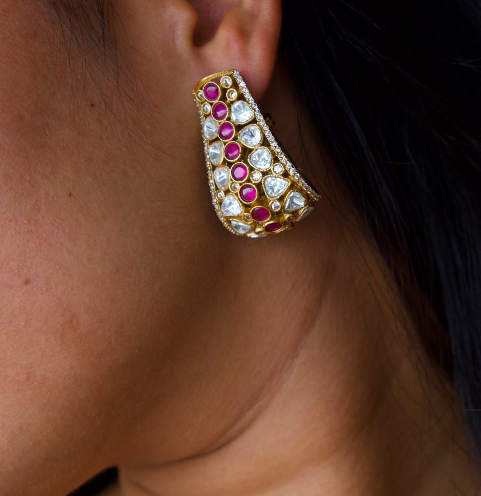 Lavanya Polki Studs - MR Jewels