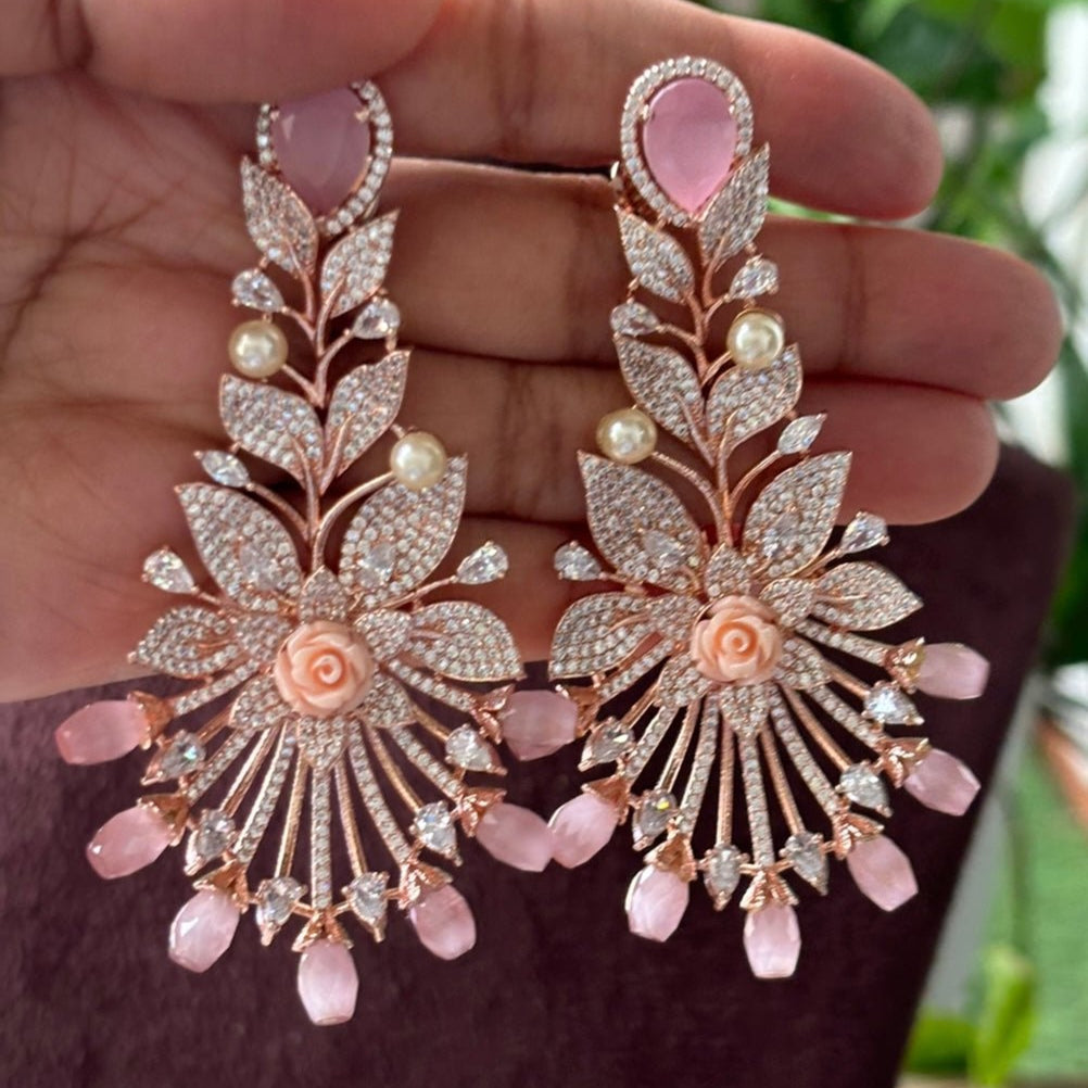 Long beaded Flower Earrings - MR Jewels