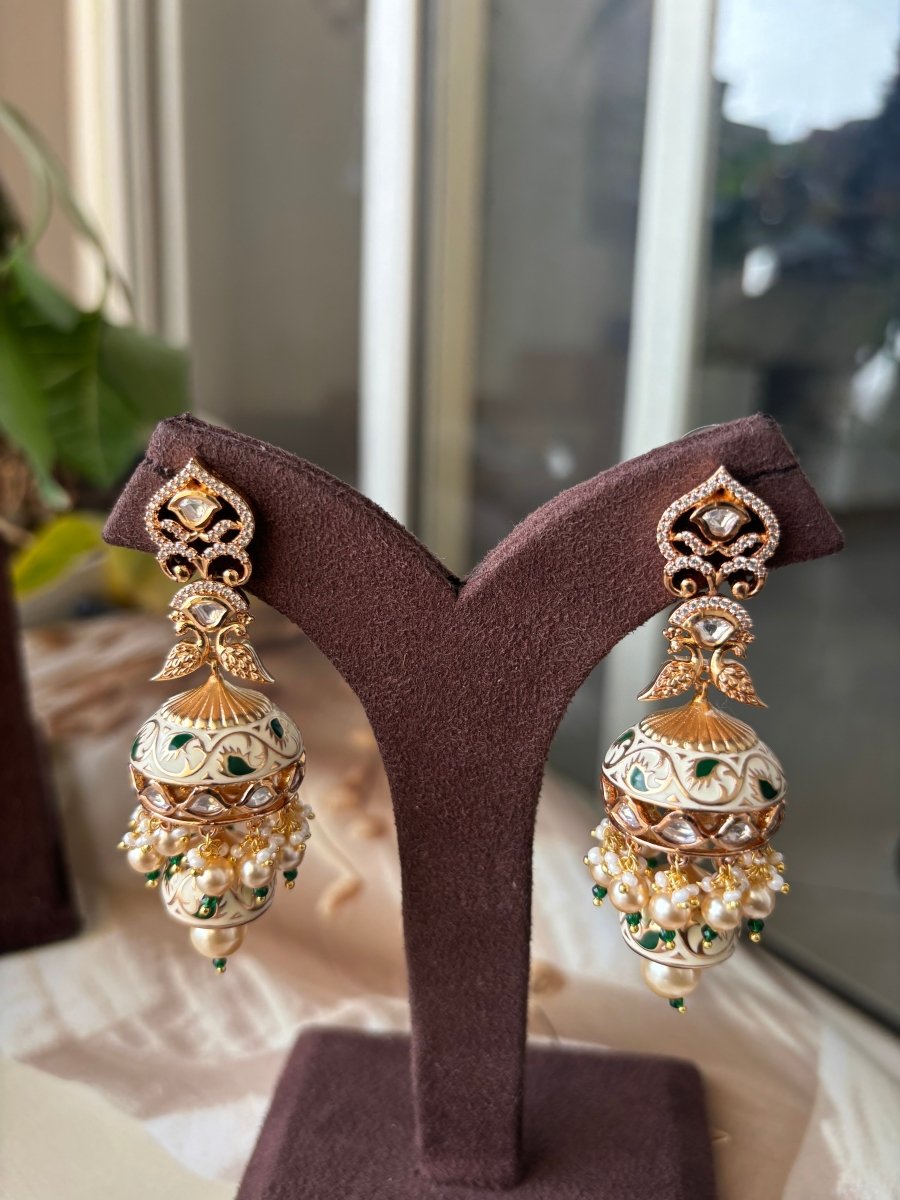 Long Raani haar Peacock Necklace set with jhumki - MR Jewels