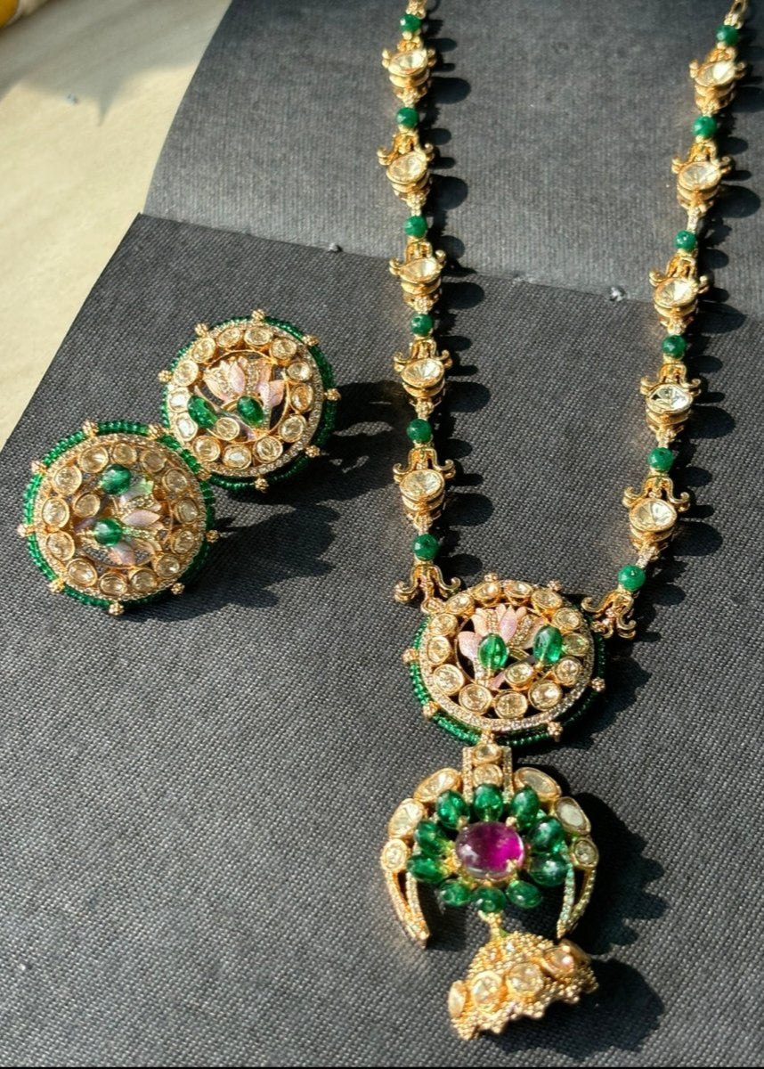 Lotus Majesty Emerald and ruby Necklace - MR Jewels