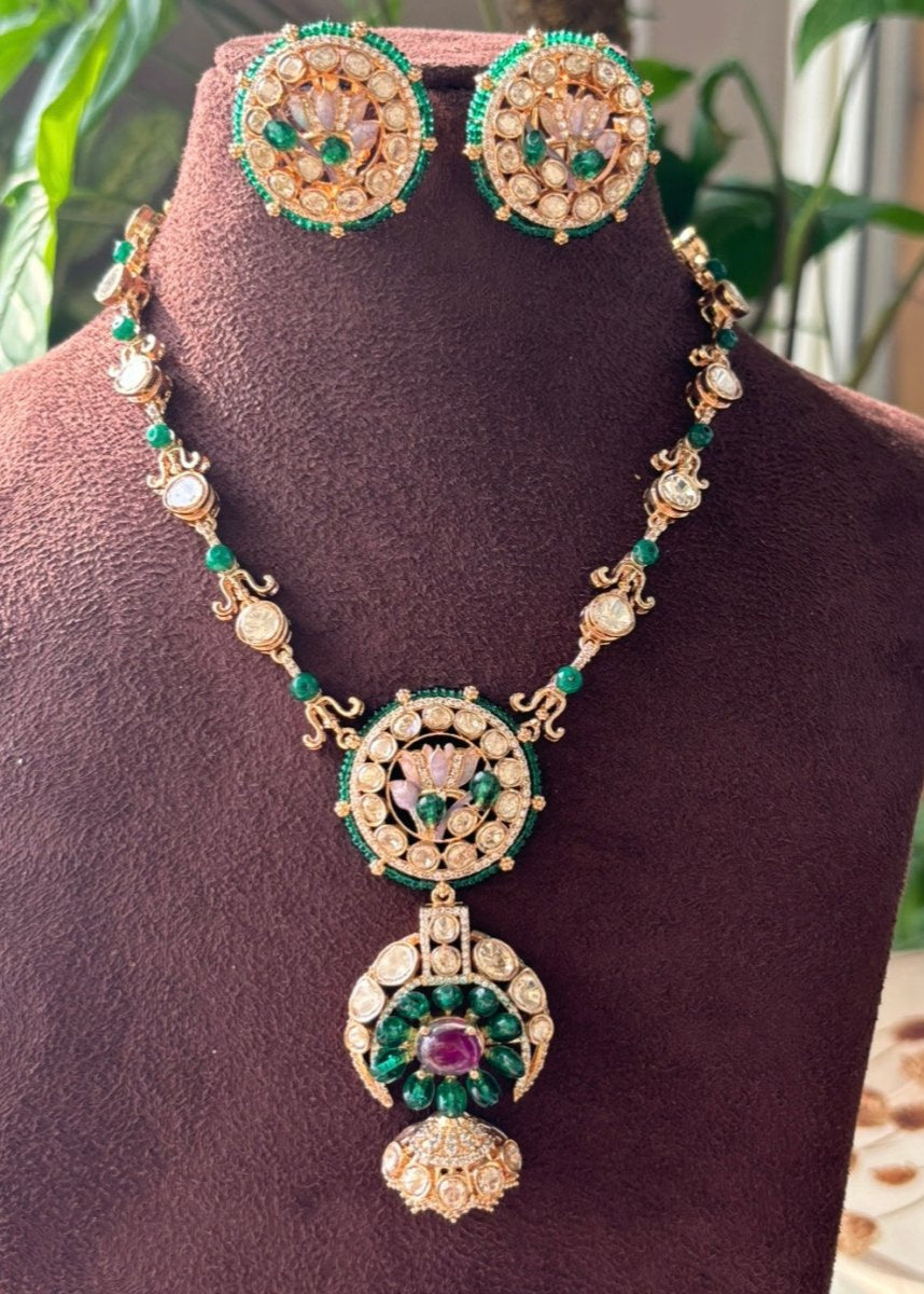 Lotus Majesty Emerald and ruby Necklace - MR Jewels