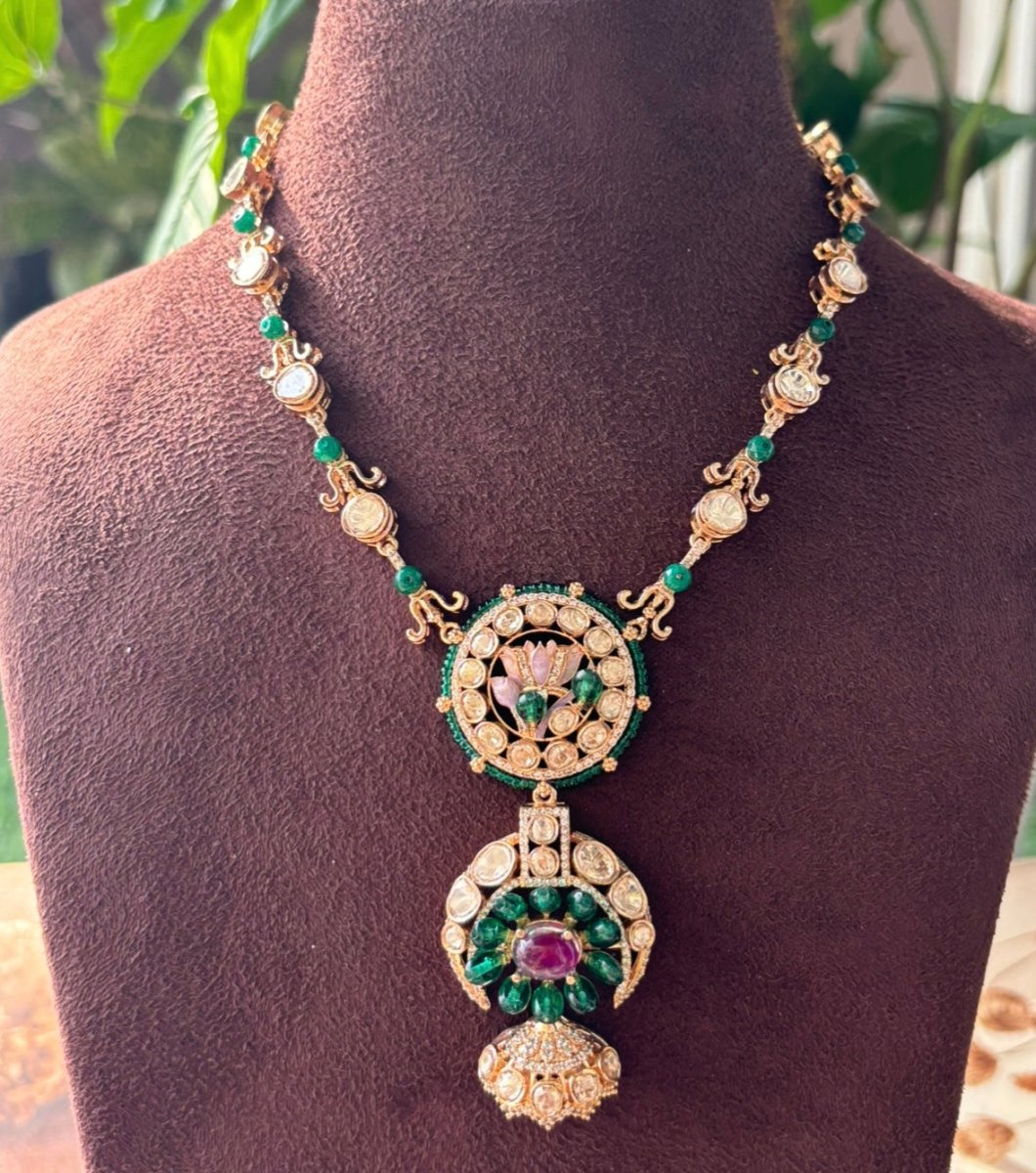 Lotus Majesty Emerald and ruby Necklace - MR Jewels