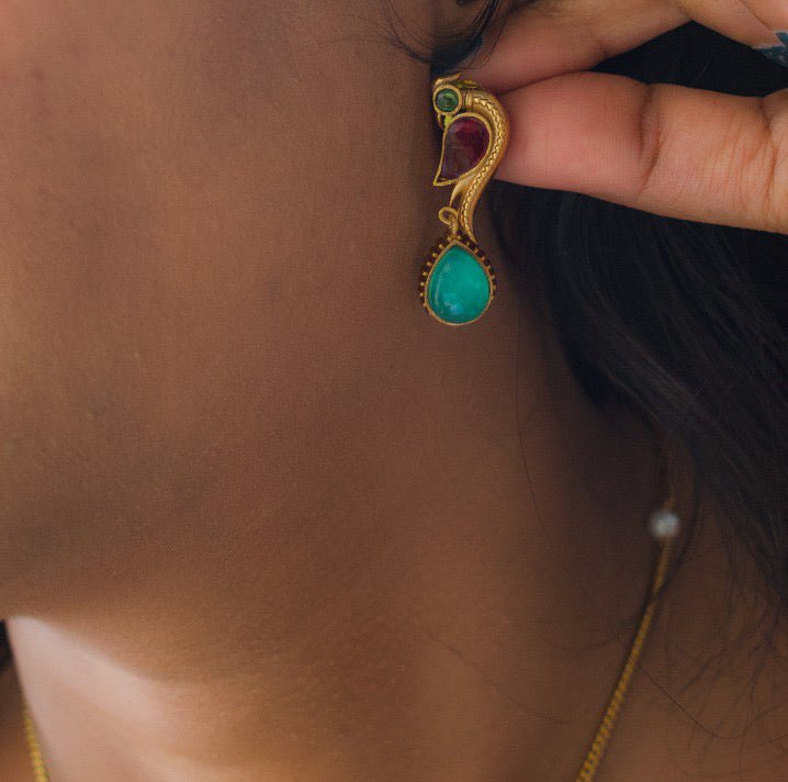 Lovely Peacock Pendant with Matching Earrings - MR Jewels