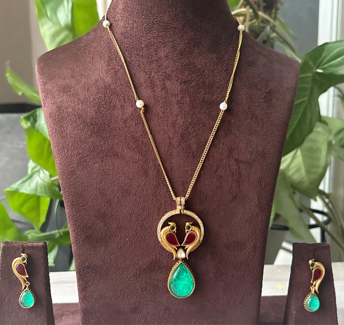 Lovely Peacock Pendant with Matching Earrings - MR Jewels