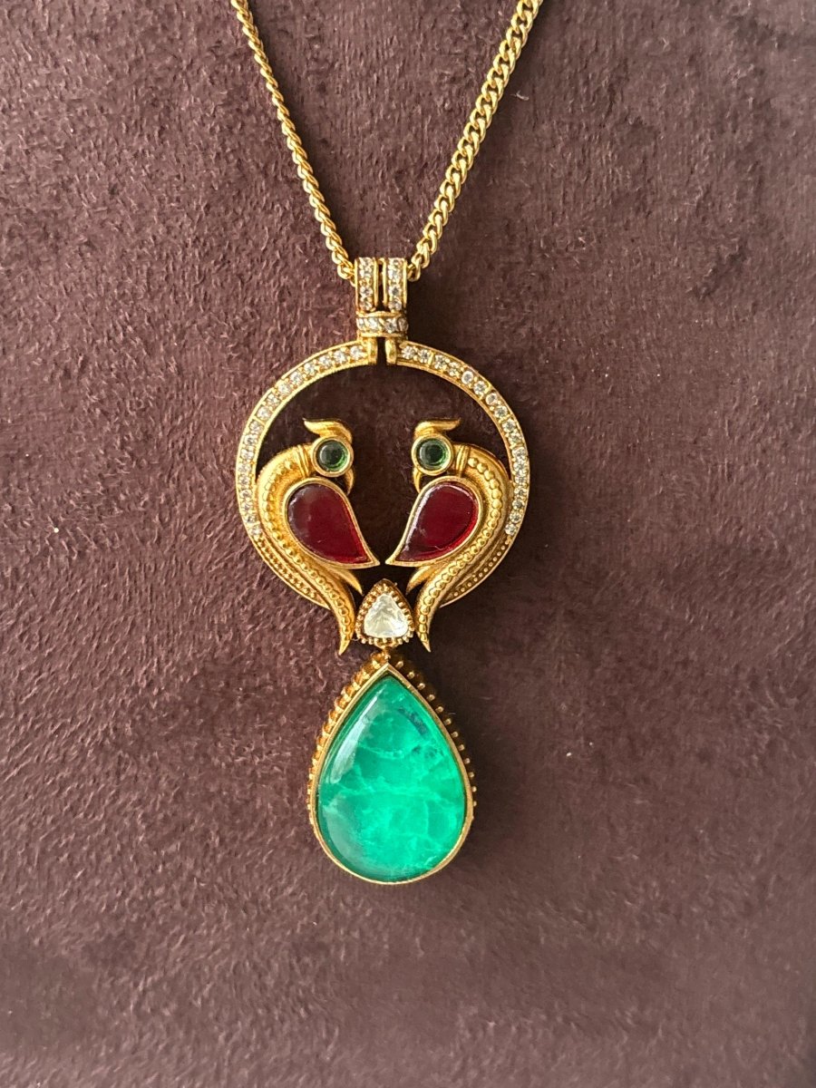 Lovely Peacock Pendant with Matching Earrings - MR Jewels