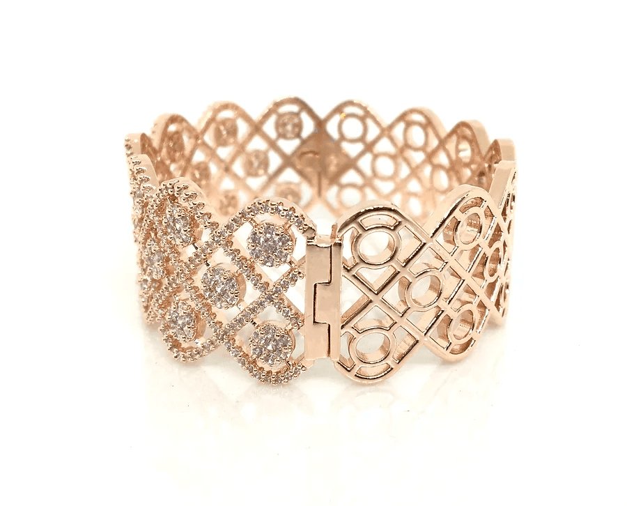 Luxurious Gold Plated Diamond - Cut Bracelet - MR Jewels