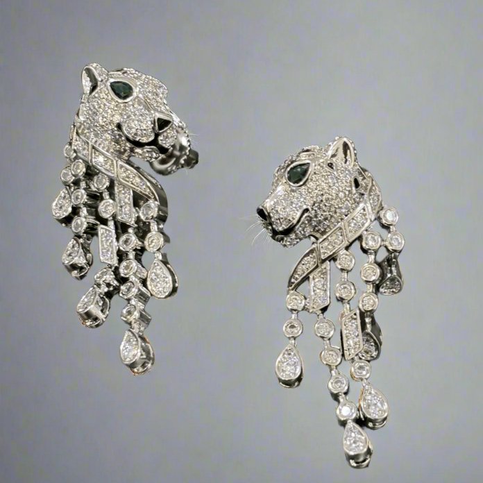 Luxury White Panther Swarvoski Earring - MR Jewels