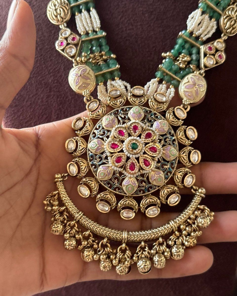 Maharani’s Heritage long Kundan Jewelry Set - MR Jewels