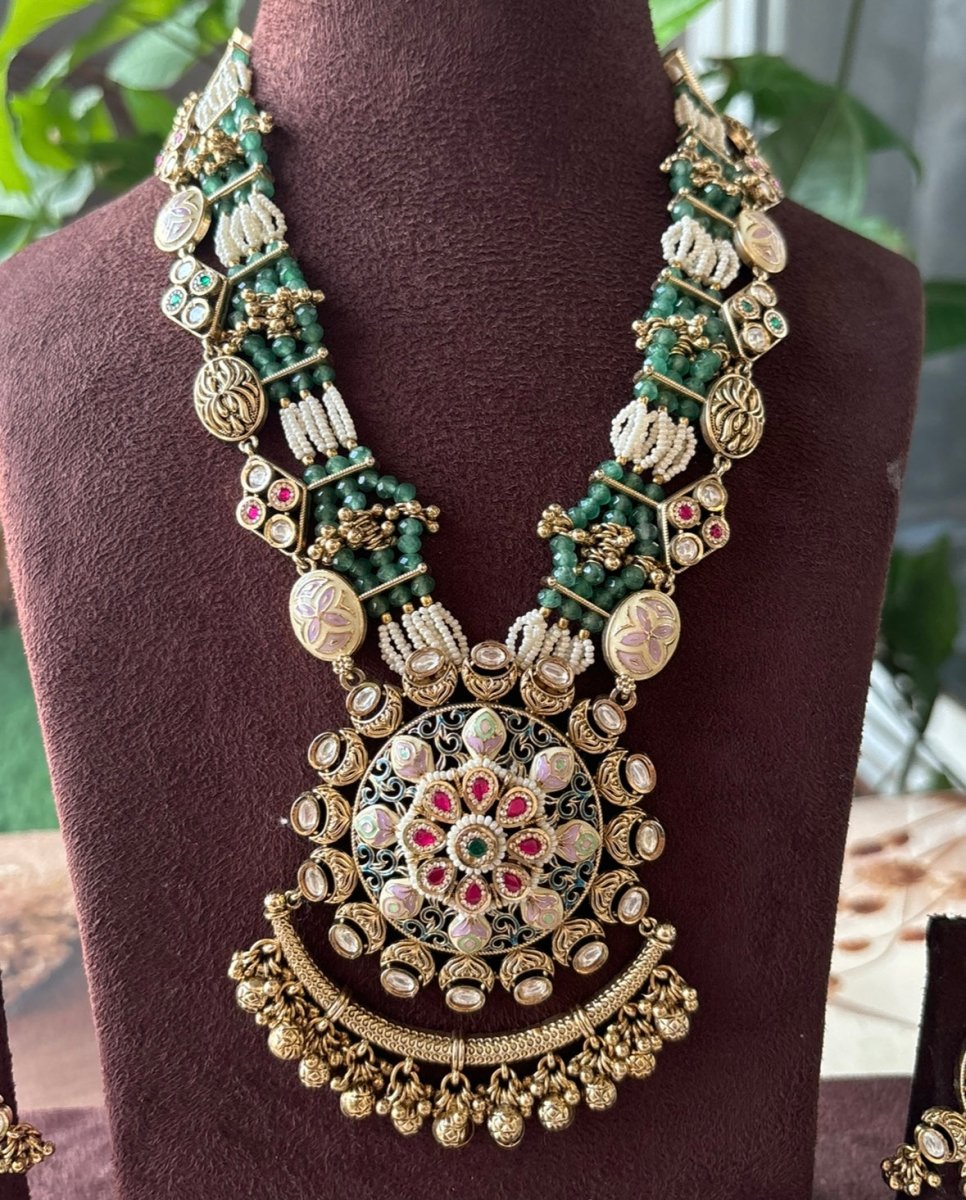 Maharani’s Heritage long Kundan Jewelry Set - MR Jewels