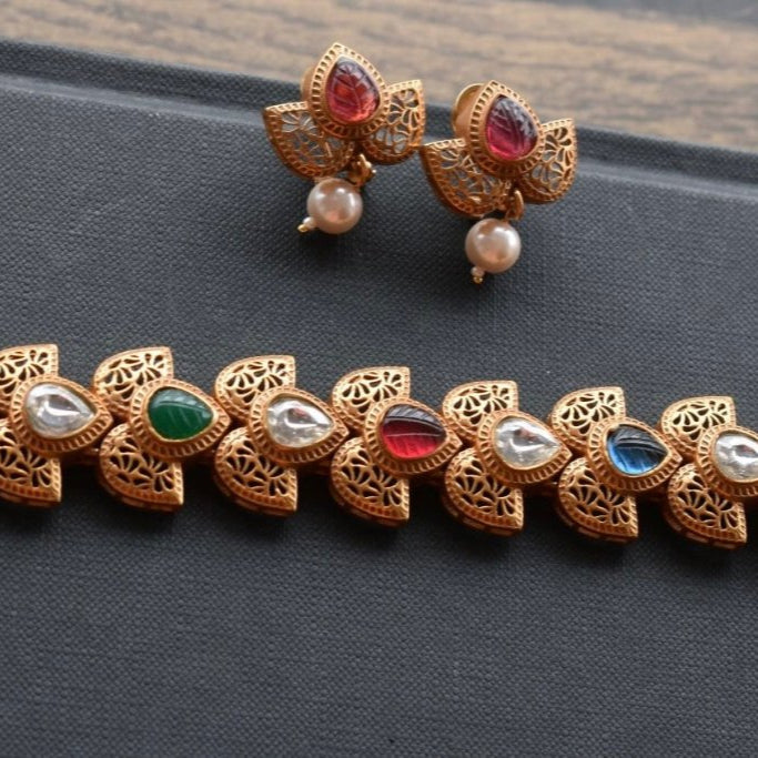 Mehira Multistone Vintage Choker & Headband - MR Jewels