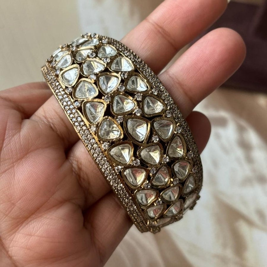 Moissanite victorian Polish kada openable - MR Jewels