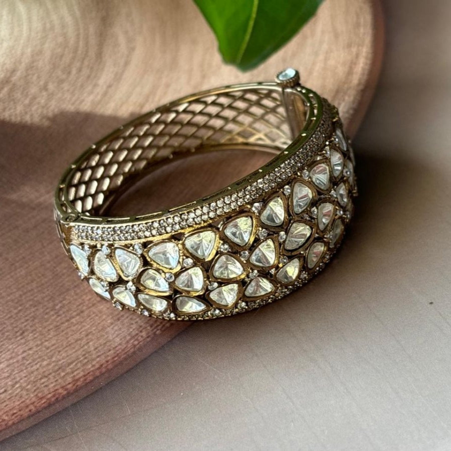 Moissanite victorian Polish kada openable - MR Jewels