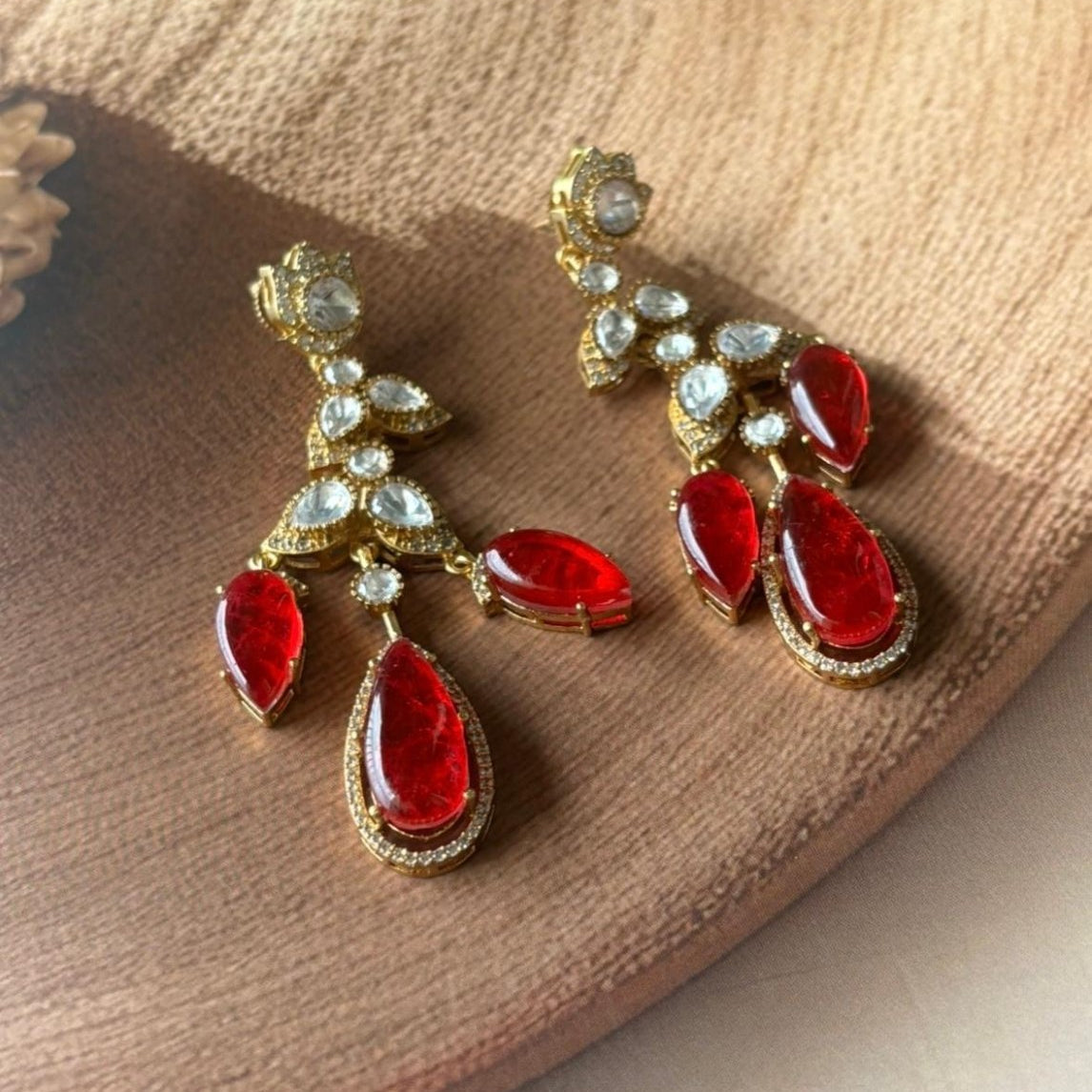 Most demanding Doublet stones long Earrings - MR Jewels