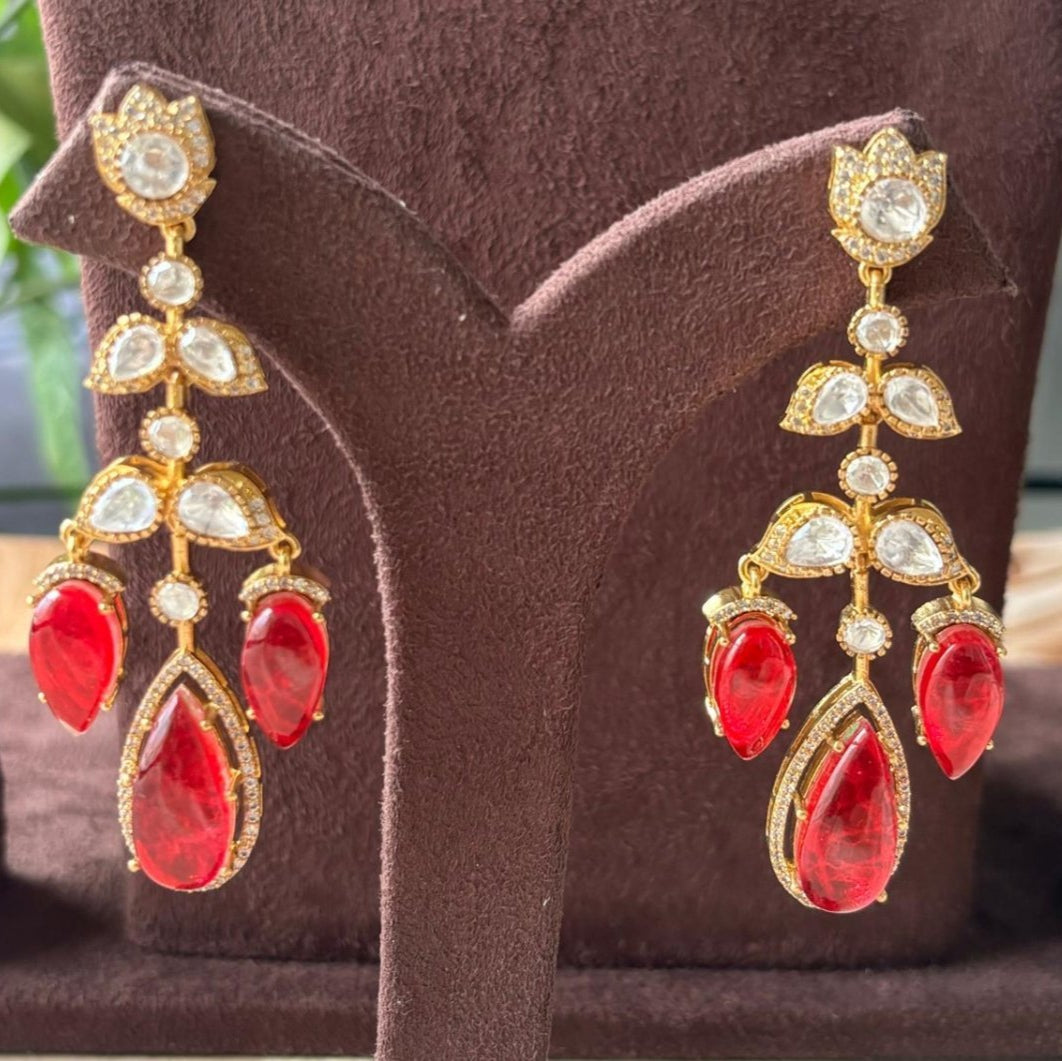 Most demanding Doublet stones long Earrings - MR Jewels