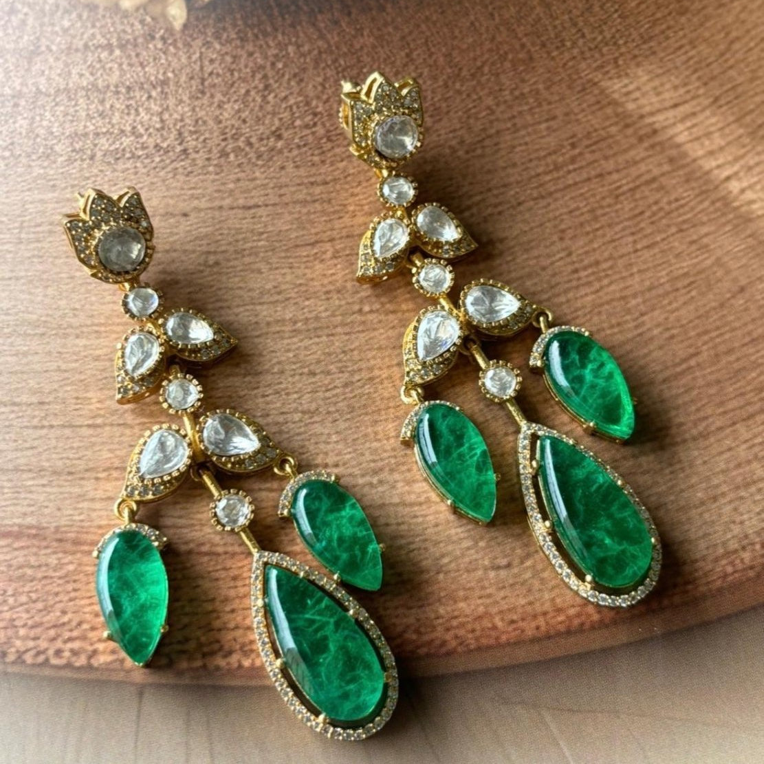 Most demanding Doublet stones long Earrings - MR Jewels