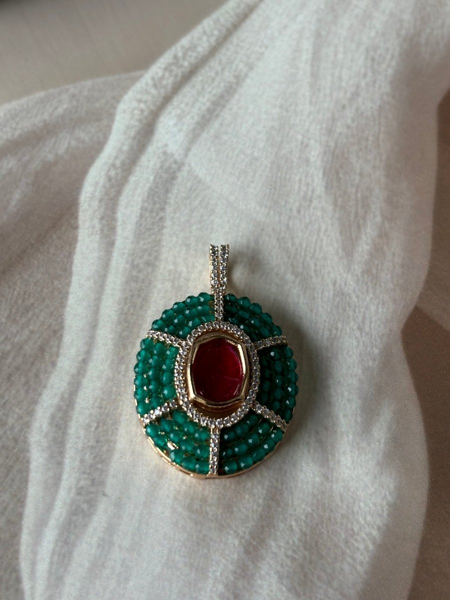 Most Demanding Ruby and Emerald Pendant set - MR Jewels