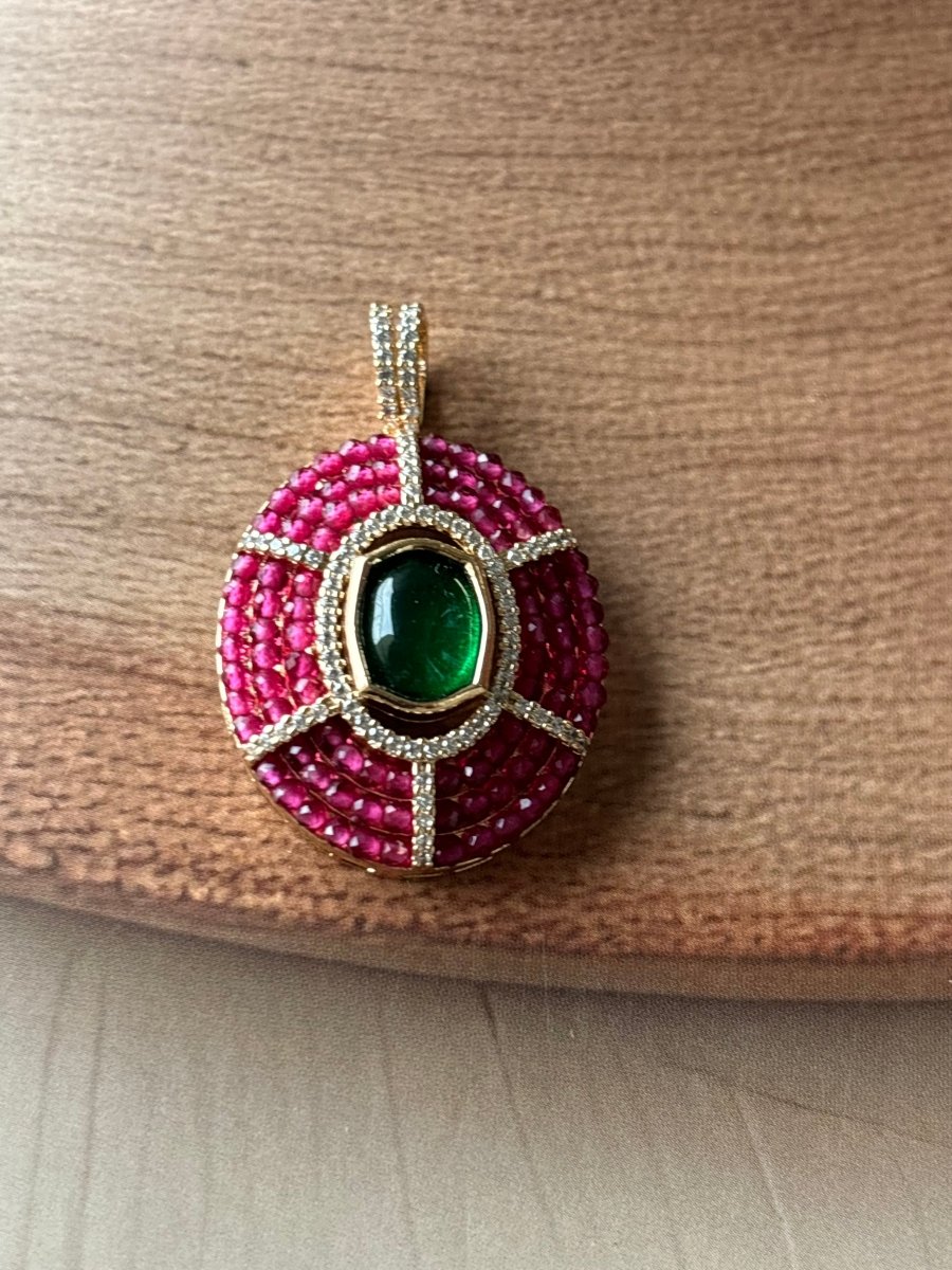 Most Demanding Ruby and Emerald Pendant set - MR Jewels